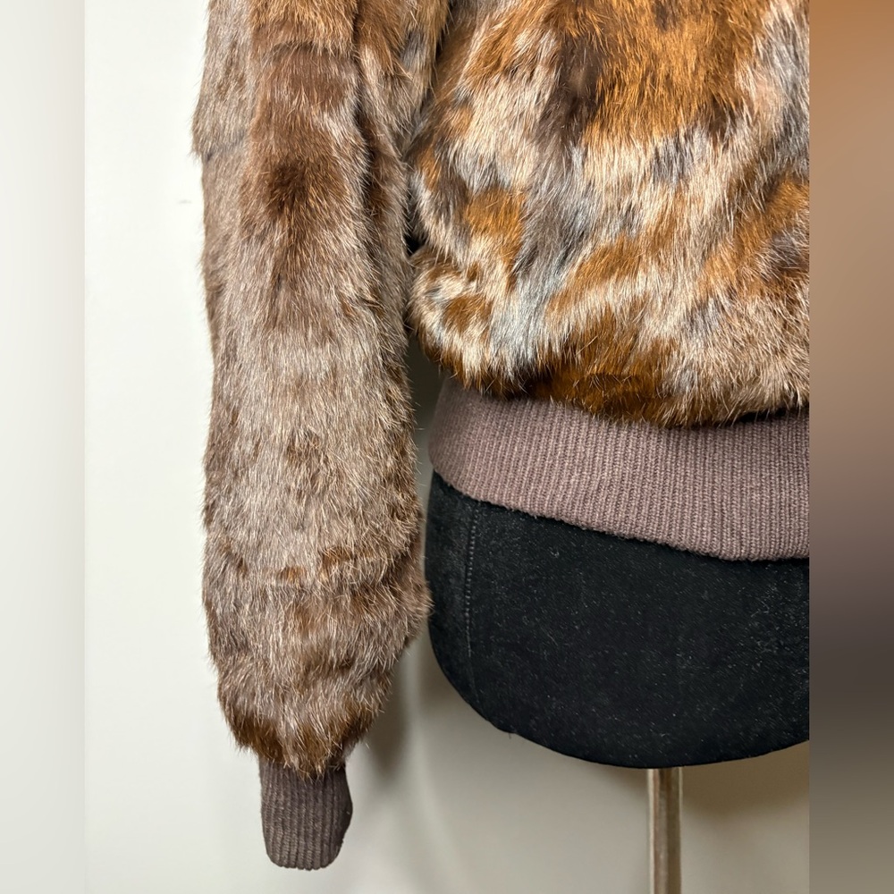 Vintage Dino Ricco Rabbit Fur Bomber Jacket size M - Picture 6 of 13